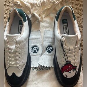 NWT  MALBON COURSE GOLF SHOE  G3363PNS92 Cream/Green/ Black Size 9.5 Spikeless